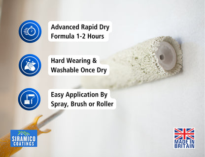 Anti Mould Paint | 1 & 5 Litres - Matt White | Siramico Coatings