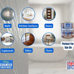 Aqua Lacquer | 5 Litres - Clear Gloss or Satin | Siramico Coatings