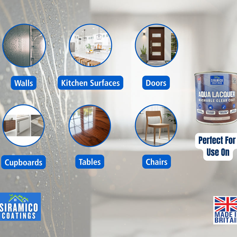 Aqua Lacquer | 5 Litres - Clear Gloss or Satin | Siramico Coatings