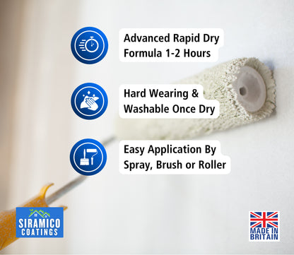 Anti-Mould Emulsion Ultra™ White Paint | 500ml 1 Litre 2.5 Litre or 5 Litre | Siramico Coatings