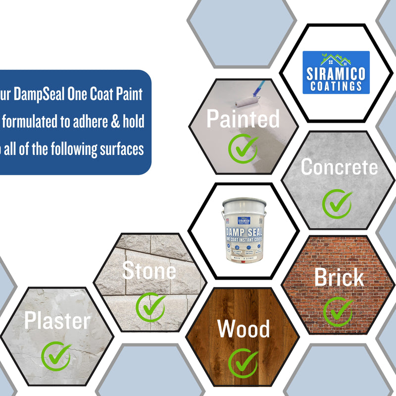 Damp Seal One Coat | 1, 2.5 & 5 Litres - Matt White | Siramico Coatings