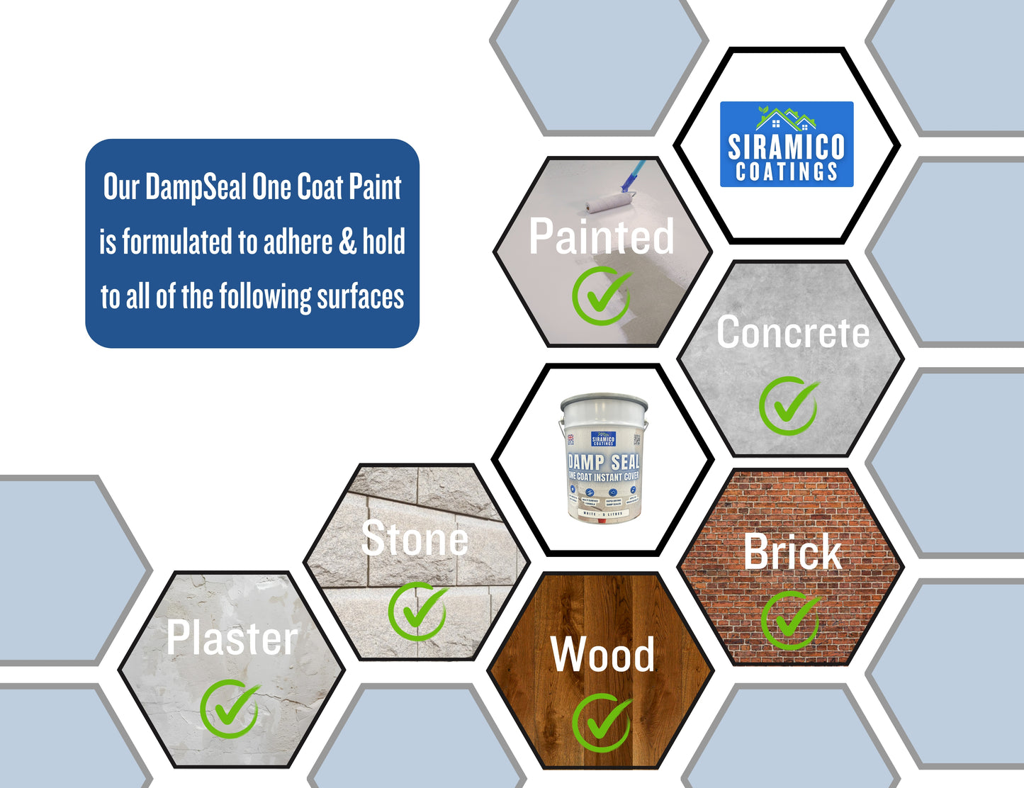 Damp Seal One Coat | 1, 2.5 & 5 Litres - Matt White | Siramico Coatings