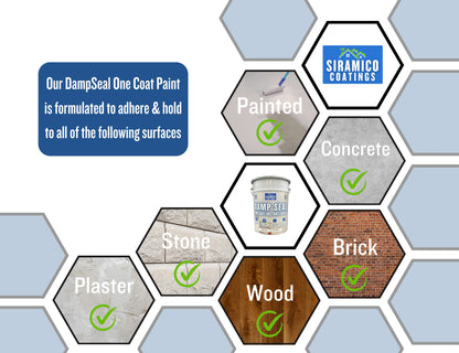 Damp Seal One Coat | 1, 2.5 & 5 Litres - Matt White | Siramico Coatings