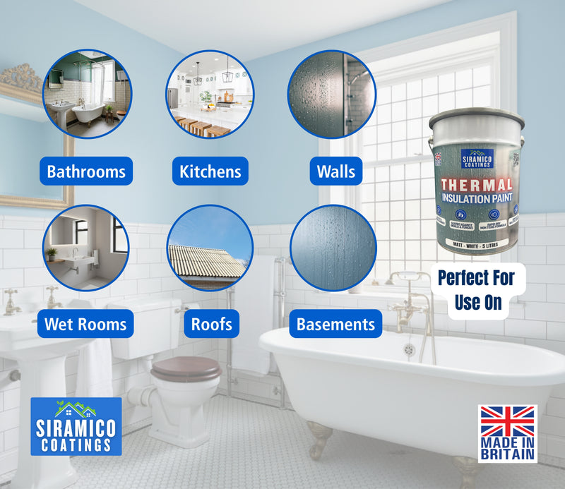 Thermal Insulation Coating for Walls, Cladding and Containers - White Matt Finish