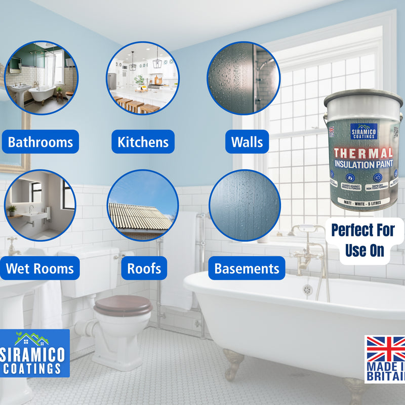 Thermal Insulation Coating for Walls, Cladding and Containers - White Matt Finish