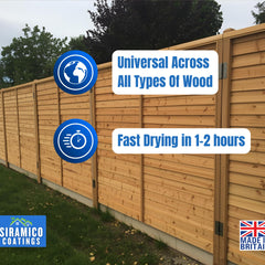 Siramico Coatings Shed & Fence Clear – ECO Resin Technology | Wood Sealer & Protector for Outdoor Wood, Fences, Decking & Garden Structures