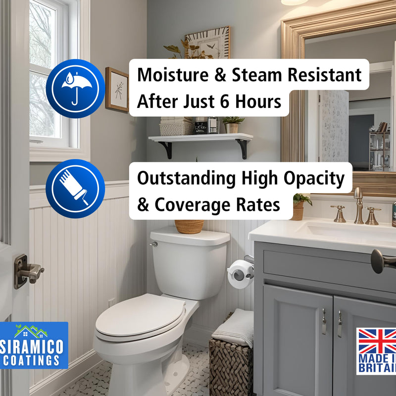 Anti-Mould Emulsion Ultra™ White Paint | 500ml 1 Litre 2.5 Litre or 5 Litre | Siramico Coatings