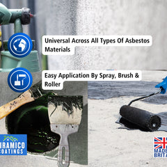 Siramico - Asbestos Guard™ | Sealant Paint & Coating - Full Protection for Cladding, Gutters and Roofs | 1 Litre or 5 Litres - Clear, Grey or Black