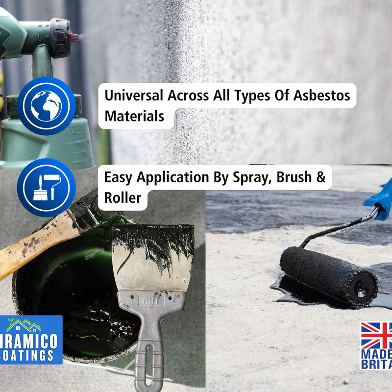 Siramico - Asbestos Guard™ | Sealant Paint & Coating - Full Protection for Cladding, Gutters and Roofs | 1 Litre or 5 Litres - Clear, Grey or Black