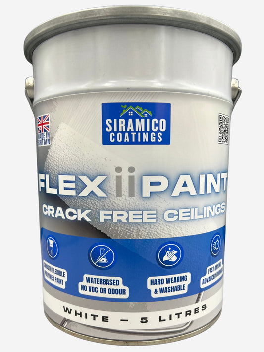 Siramico | FlexiiPaint | Crack Resistant Ceiling & Wall Paint | Flexible Formula