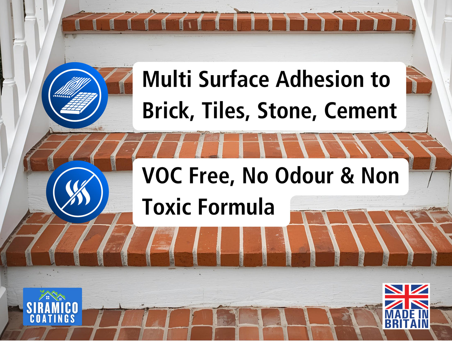 Brick & Tile Paint - Matt White - 1 Litre, 2.5 Litres or 5 Litres