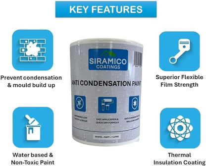 Anti Condensation Paint | 1 Litre - Matt White  | Siramico Coatings