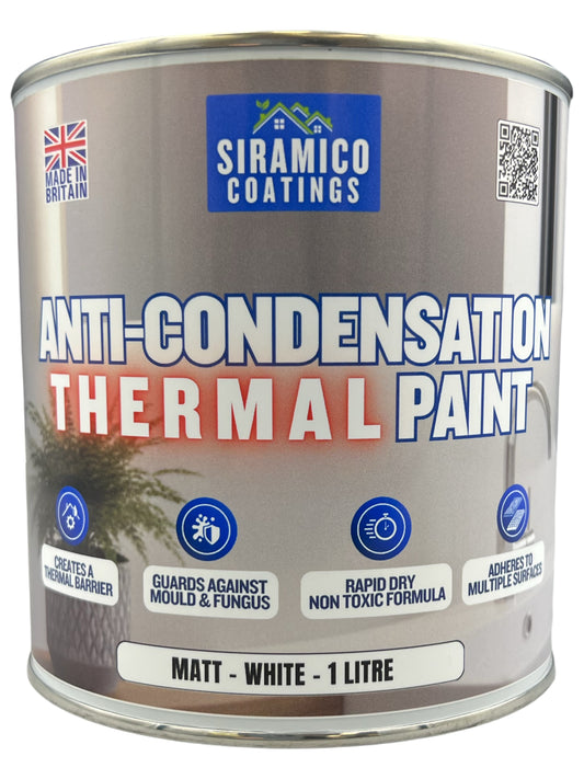 Anti Condensation Thermal Paint | 1 & 5 Litres - Matt White | British Made | Siramico Coatings