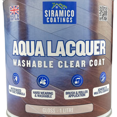 Aqua Lacquer |  1 Litre - Clear Gloss & Satin | Siramico Coatings