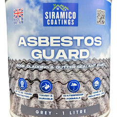 Siramico - Asbestos Guard™ | Sealant Paint & Coating - Full Protection for Cladding, Gutters and Roofs | 1 Litre or 5 Litres - Clear, Grey or Black