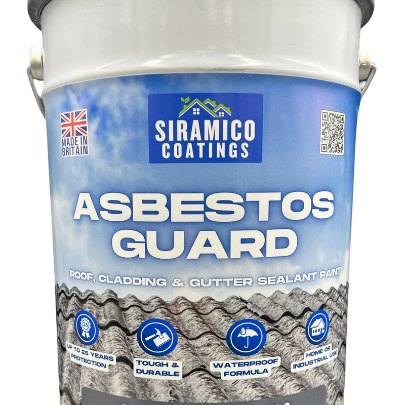 Siramico - Asbestos Guard™ | Sealant Paint & Coating - Full Protection for Cladding, Gutters and Roofs | 1 Litre or 5 Litres - Clear, Grey or Black