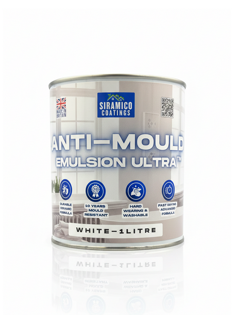 Anti-Mould Emulsion Ultra™ White Paint | 500ml 1 Litre 2.5 Litre or 5 Litre | Siramico Coatings