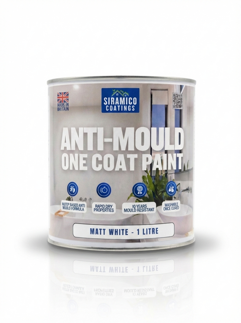 Anti Mould Paint | 1 & 5 Litres - Matt White | Siramico Coatings