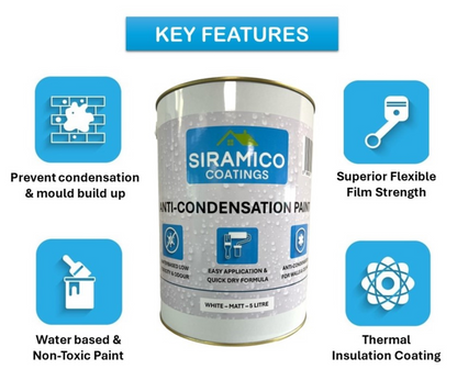 Anti Condensation Paint | 5 Litre - Matt White  | Siramico Coatings