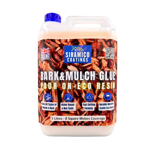 Bark & Mulch Glue ECO-Resin™ Holder Binder | 5 litres | Waterbased Binder for Bark & Mulch on Borders, Patios & Garden Paths. Non Toxic & Pet Friendly