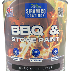 BBQ & Stove High Temperature up to 1000°C Paint | 500ml or 1 Litre  Black, White or Red - Matt | Siramico Coatings