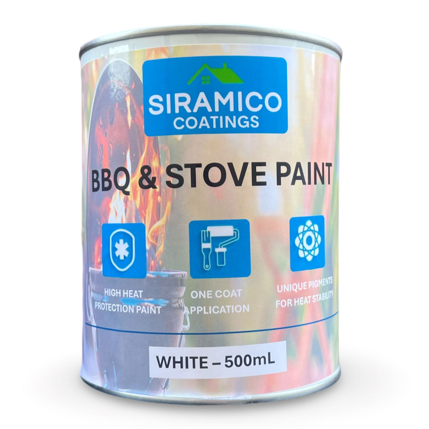 BBQ & Stove Paint | 500 ml - White Matt | Siramico Coatings