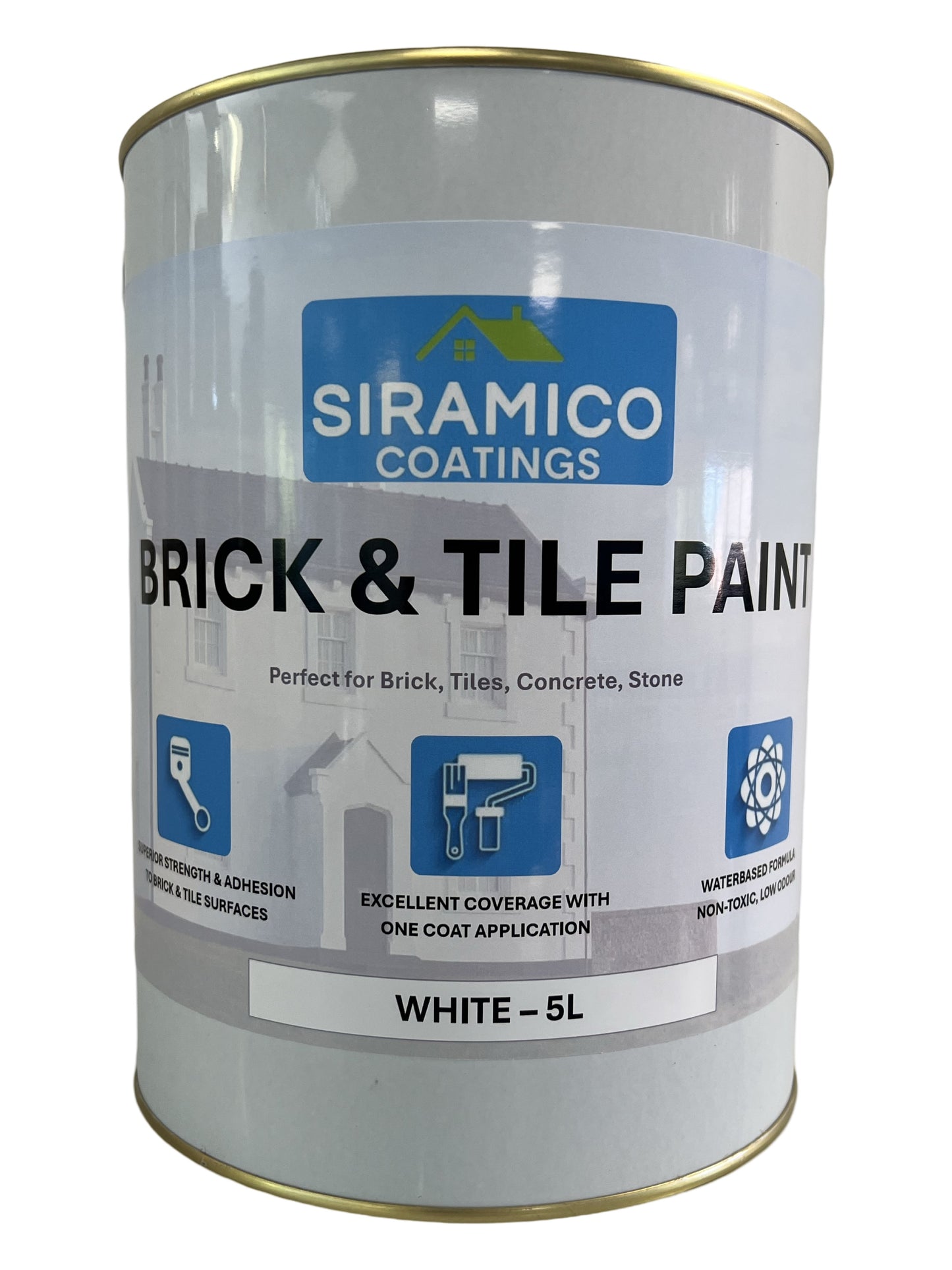 Brick & Tile Paint - White - 1, 2.5 & 5 Litre