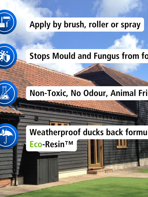 One Coat Ultimate Barn Acrylic Paint with Eco-Resin™ - Matt Black - 5 Litres - 10 Year Guarantee