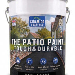 One Coat Anti-Slip Patio Paint for Concrete, Stone, Brick or Tile | 5 Litres | Premium One Coat Mould & UV Resistant Formula | White Grey Black Red
