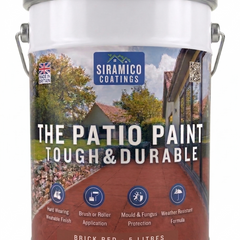 One Coat Anti-Slip Patio Paint for Concrete, Stone, Brick or Tile | 5 Litres | Premium One Coat Mould & UV Resistant Formula | White Grey Black Red