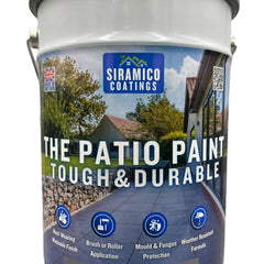 One Coat Anti-Slip Patio Paint for Concrete, Stone, Brick or Tile | 5 Litres | Premium One Coat Mould & UV Resistant Formula | White Grey Black Red