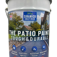 One Coat Anti-Slip Patio Paint for Concrete, Stone, Brick or Tile | 5 Litres | Premium One Coat Mould & UV Resistant Formula | White Grey Black Red