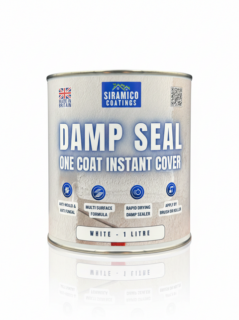 Damp Seal One Coat | 1, 2.5 & 5 Litres - Matt White | Siramico Coatings