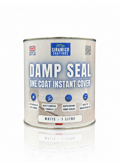 Damp Seal One Coat | 1, 2.5 & 5 Litres - Matt White | Siramico Coatings