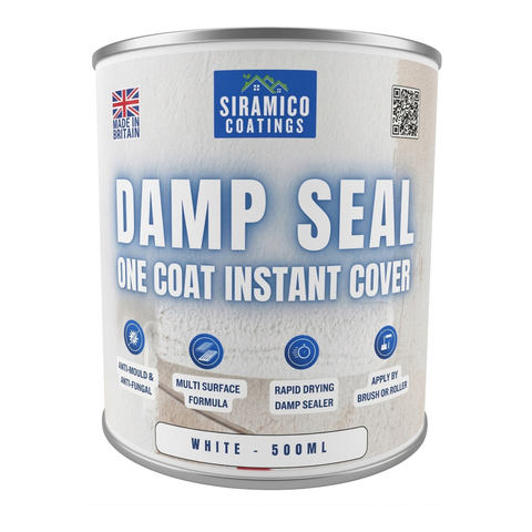 Damp Seal One Coat – Damp & Stain Blocker Paint | Matt White | 500ml to 5L