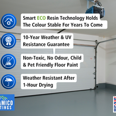 One Coat Anti-Slip Floor Paint | 1 - 5 Litres I Waterbased, Quick Drying Formula | Black - Dark Grey - Mid Grey - Light Grey - White