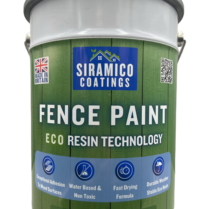 One Coat Premium Fence Paint | 5 Litres | ECO-Resin™ Technology | 6 Luxury Colours | Goose Grey | Sage Green | Anthracite Grey | Pastel Blue | Deep Black | Ice White