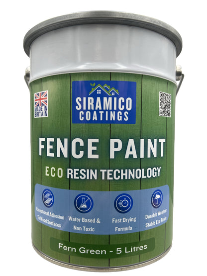 One Coat Premium Fence Paint | 5 Litres | ECO-Resin™ Technology | 6 Luxury Colours | Goose Grey | Sage Green | Anthracite Grey | Pastel Blue | Deep Black | Ice White