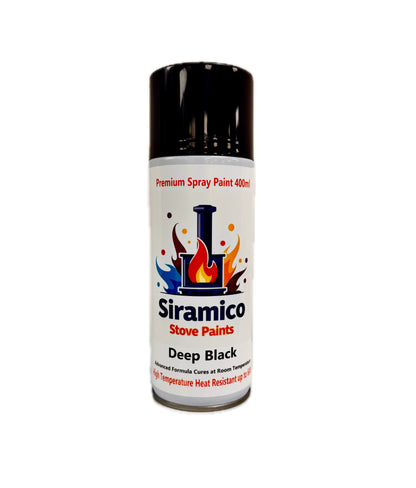 Siramico Stove Spray Paint - Deep Black - Ice White - Flame Red 400ml