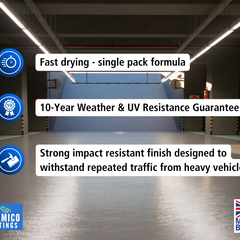 One Coat - Ultra Heavy Duty Primerless Garage Floor Paint - 5 Litres - White - Green - Light Grey - Brown - Anthracite