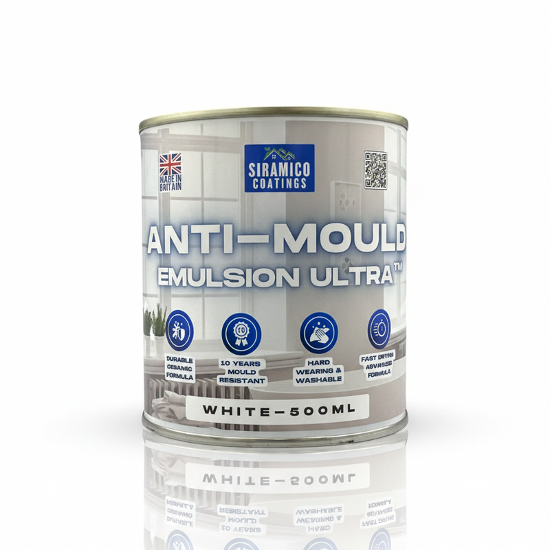 Anti-Mould Emulsion Ultra™ White Paint | 500ml 1 Litre 2.5 Litre or 5 Litre | Siramico Coatings