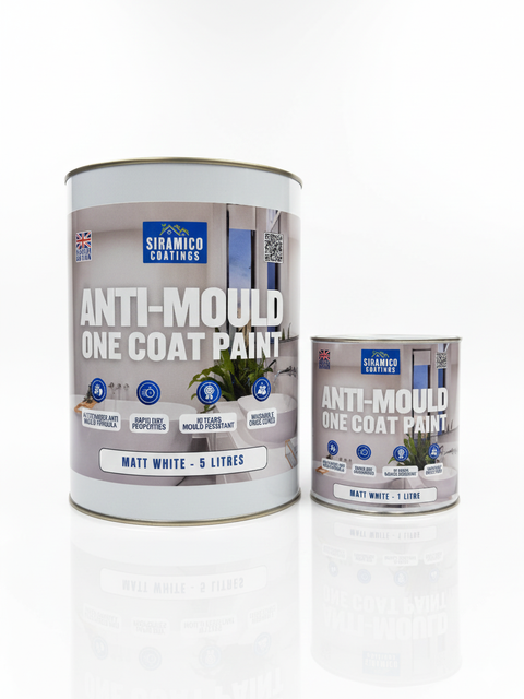 Anti Mould Paint | 1 & 5 Litres - Matt White | Siramico Coatings