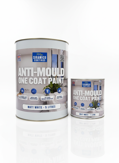 Anti Mould Paint | 1 & 5 Litres - Matt White | Siramico Coatings