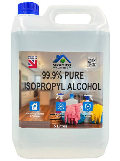 Siramico 99.9% Pure Isopropyl IPA Cleaning Sterilising Disinfectant Solvent 1 Litre or 5 Litres