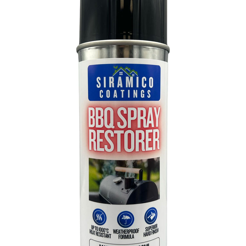 All in One Primerless BBQ, Firepit & Smoker Spray Paint Restorer | High Temperature Paint Formula up to 1000°C | Matt Black, Red or White | 400ml