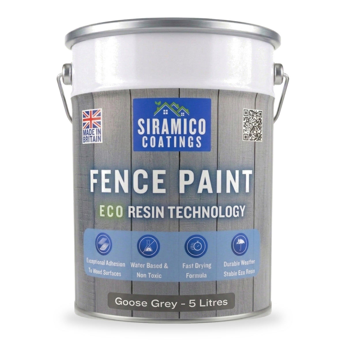 One Coat Premium Fence Paint | 5 Litres | ECO-Resin™ Technology | 6 Lu ...