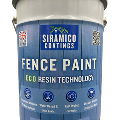 One Coat Premium Fence Paint | 5 Litres | ECO-Resin™ Technology | 6 Luxury Colours | Goose Grey | Sage Green | Anthracite Grey | Pastel Blue | Deep Black | Ice White