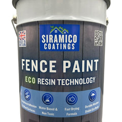 One Coat Premium Fence Paint | 5 Litres | ECO-Resin™ Technology | 6 Luxury Colours | Goose Grey | Sage Green | Anthracite Grey | Pastel Blue | Deep Black | Ice White