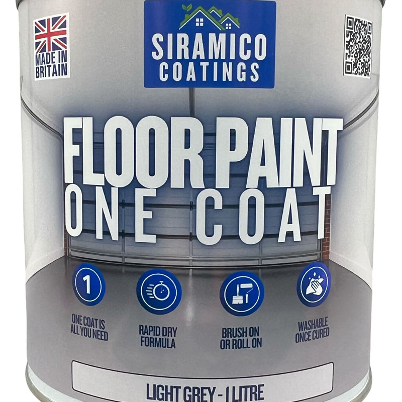 One Coat Anti-Slip Floor Paint | 1 - 5 Litres I Waterbased, Quick Drying Formula | Black - Dark Grey - Mid Grey - Light Grey - White