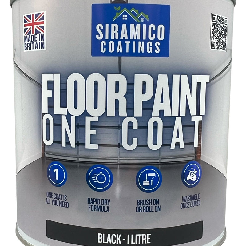 One Coat Anti-Slip Floor Paint | 1 - 5 Litres I Waterbased, Quick Drying Formula | Black - Dark Grey - Mid Grey - Light Grey - White